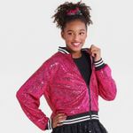 Popstar Sequin Halloween Costume Jacket One Size Fits Most nwt hot pink Photo 0