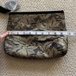 NEW Ulta Beauty Cosmetic Case Bag 8” x 9.75” Gold Black Suede Pattern Tassel NWT Photo 2