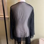 Victoria's Secret Victoria’s Secret Very Sexy black sheer fringe robe kimono, XS/S Photo 2