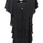 Patra Vintage Black Ruffle Cocktail Classy Dress Size 12 Made In USA Women's Photo 0