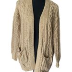 Tan Chunky Knit Cardigan Sweater Photo 0