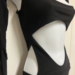 Pretty Little Thing Shape Black Slinky Cut Out Tie Back Jumpsuit Photo 4