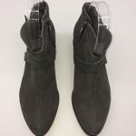 Vince Camuto Women's Dark Gray Laser Cut Perforated Suede Booties Photo 2