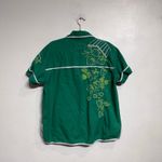 Free People  Green Strawberry Embroidered Shirt Sz S Photo 7