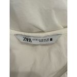 ZARA Puff Sleeve Sailor Collar Smocked Poplin Blouse Cotton White Women Size XS Photo 6