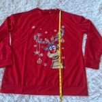 Oversized Women’s Christmas Shirts Graphic Tees Red Long Sleeve Crewneck Small Photo 6