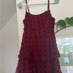 Francesca's NWT Francesca’s maroon pompom midi dress Photo 1