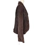 Coldwater Creek  Brown Leather Suede Jacket Large Embroidered Beaded Western Photo 6