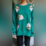 Boutique Holiday Santa Sweatshirt Green Size L Photo 1