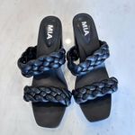 MIA  Tesi Sandal Chunky Block Heel Braided Vegan Leather Double Straps Size 9 Photo 2