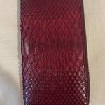 Di Tanto Red Snakeskin Leather Zip Around Wallet Photo 1