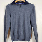 Gap Women's 100% Merino Wool Quarter-Zip Sweater Gray Preppy Academia Layering Photo 0