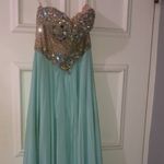 Terani Couture  Sky Blue Strapless Dress Photo 2