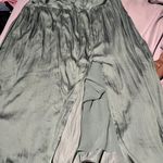 Current Air Anthropologie  Green Soft Light Silky Slit Midi Skirt Medium XL Photo 6