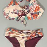 Pink Floral Print Bikini Swim Top and Bathing Suit Bottoms Coords Matching Set 🌺 Size L Photo 0