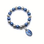 Religious Exquisite Cross Bead Charm Bracelet Handcrafted Silver Plated Stylish Photo 4