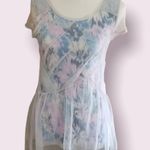 Anthropologie Meadow Rue Dahlia tie dye print mesh overlay top Photo 2