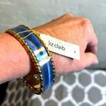 Liz Claiborne Vintage  enamel bracelet w/ gold tone trim. Lovely bangle bracelet Photo 0