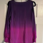 JayGodfrey Purple and Pink Ombre V Neck Open Arm Silk Blouse Size 2 Photo 5