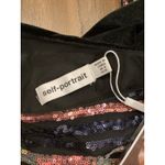 SELF PORTRAIT Stripe Sequin asymmetric one shoulder Mini Dress size 0 NWT Black Photo 3