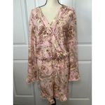 Agua Bendita × Target Romantic Floral Print Flare Long Sleeve Romper Size 1X Photo 2