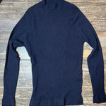 ZARA ‎ Ribbed Mock Neck Top Women's Medium Knit Long Sleeve Slim Fitted Black Photo 0