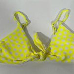 Aerie NWOT  Neon Yellow Polka Dot Bikini Top Size Small Photo 1