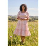 NWT Ivy City Co. Madeline Midi in Pink Floral Smocked Cotton Dress L Size L Photo 1