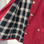 London Fog  Red Button Front Trench Coat Jacket Sz Medium Plaid Flannel Lined Photo 11