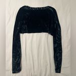 Lulumari  Black Velvet Crop Shrug with Silver Accents Photo 4