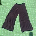 ZARA  Knit Navy & Peach/Orange Crochet Wide Leg Stretchy Pants Size M Photo 0