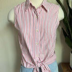 Abercrombie & Fitch Vintage Abercrombie Red White Striped Cotton Sleeveless Shirt M Americana Core Photo 0