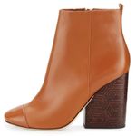 Tory Burch Women's Grove Cap Toe Tan Block Heels Toe Boots Size 8 Photo 0