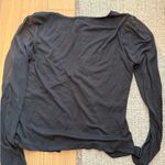 American Apparel Heartlook Black Ruched Long Sleeve Blouse Photo 3