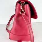 Tory Burch Robinson Leather Top Handle Handbag Purse Flap Pink Photo 7