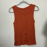 Anthropologie Montauk Tank Top Button Back Women's Small Burnt Orange Tank Top Photo 2
