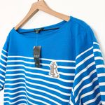 Ralph Lauren Lauren  Bullion Embroidered Patch T-Shirt White Blue NWT Size 3X Photo 2