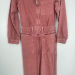Ba&sh  Women's Pink Long Sleeve‎ Point Collared Dova Denim Jumpsuit Size XS Photo 6