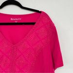 Roamans Pink Lace Short Sleeve Tee Shirt Womens 1X Boho Cassic Top Crochet Boho Photo 3