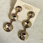 Amrita Singh  gold tone and rhinestone post statement earrings Photo 0