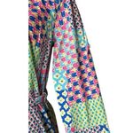 Talbots  Island Patchwork Floral Print Belted Shirt Dress Sz 4 Convertible Sleeve Photo 5