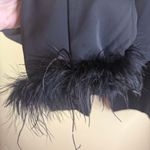 FORE Womens Feather Cuffed Cropped Blazer Black Size Large Grunge Maximalist Photo 3