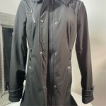 Michael Kors COPY -  Women's Black Hooded Trench Coat Size S Long Sleeve Photo 7