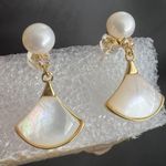 925 Silver Stud AAAA Natural Freshwater Cultured White Pearl Earrings Photo 3