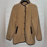 J.Crew  women’s Piped sherpa coat sz L ✨ Photo 1