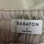 Aritzia  Babaton White Faux Leather Elastic Waist Straight Pencil Mini Skirt Sz L Photo 3