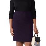 Nanette Lepore  Cassis Knit Pencil Skirt Purple Black Textured Size 14 Buttons Photo 0