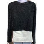 Per Se PS PerSeption Cardigan Womens Size Medium Black Glitter Sweater New Photo 1