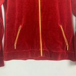 Lauren Ralph Lauren Women’s Medium Velvet Crest Zip Jacket Rich Red Glam Street Photo 12