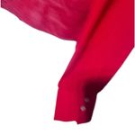 Windsor Sheer Red Top With Leather Trim Waist And Collar NWT Large Photo 7